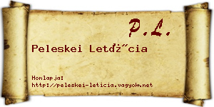 Peleskei Letícia névjegykártya